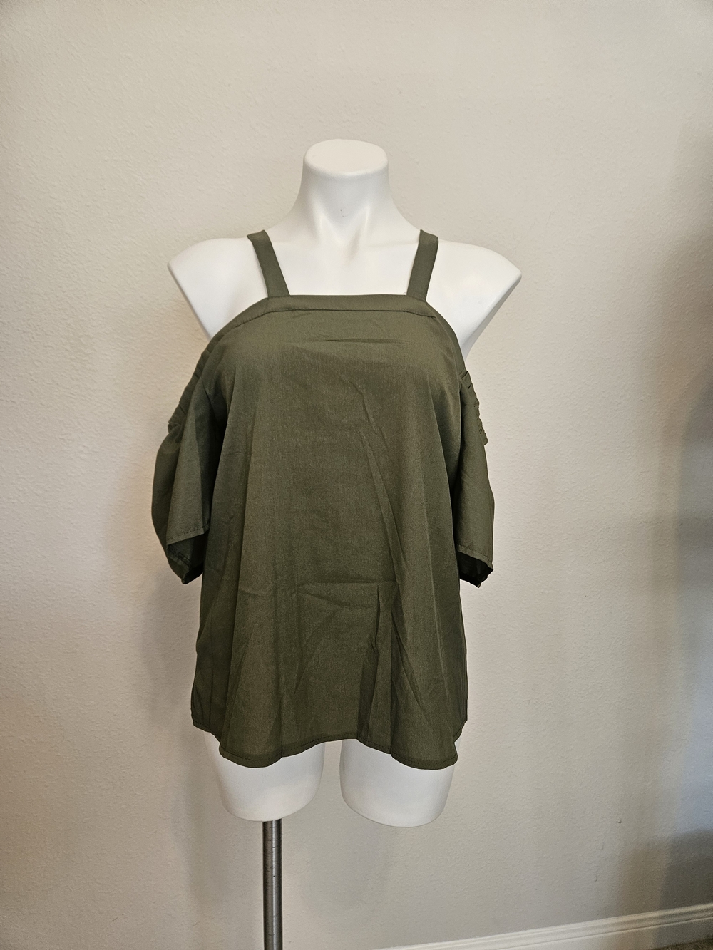 Women’s Olive Cold-Shoulder Tank Top